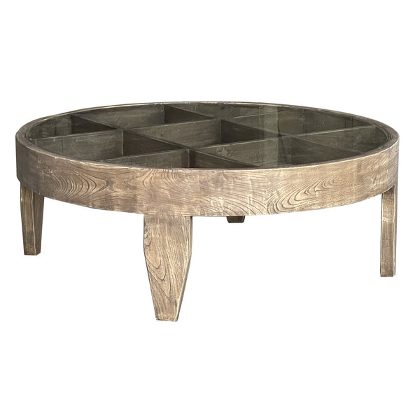 Classic Glass Top Round Coffee Table