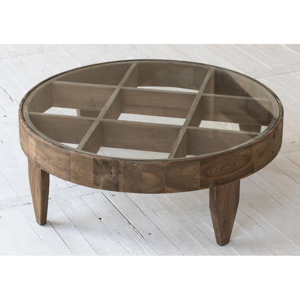 Classic Glass Top Round Coffee Table