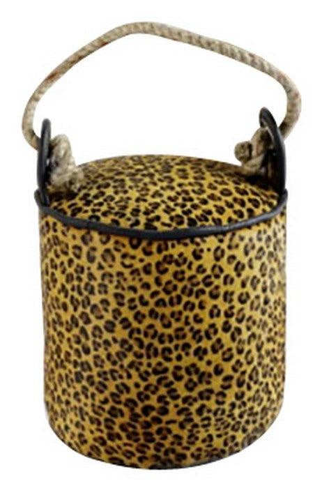 Leopard Leather Door Stop - Round