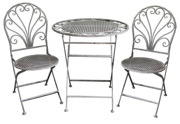 Outdoor Café Set - Antique Grey