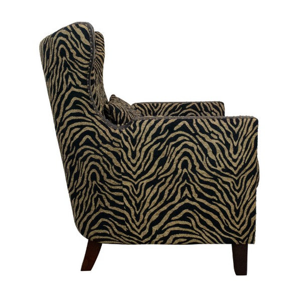 Occasional Arm Chair with Ottoman - Zebra Print