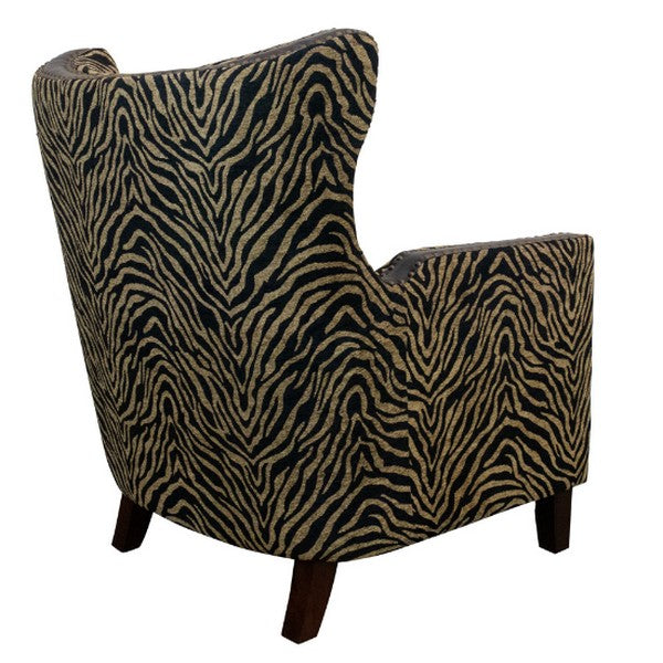 Occasional Arm Chair with Ottoman - Zebra Print