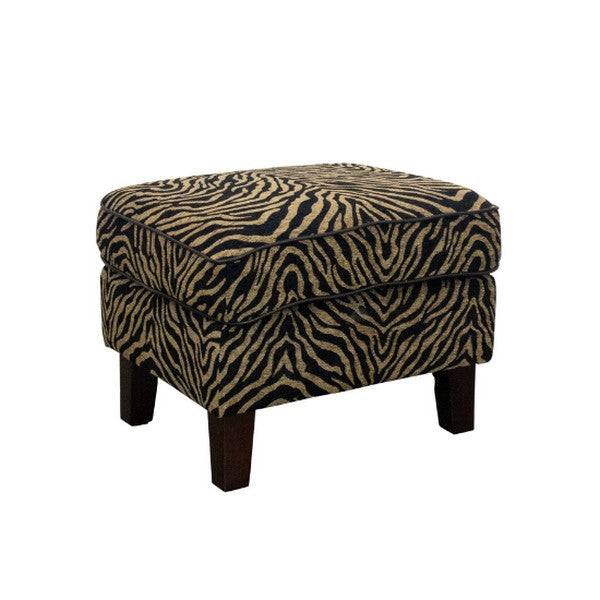 Occasional Arm Chair with Ottoman - Zebra Print