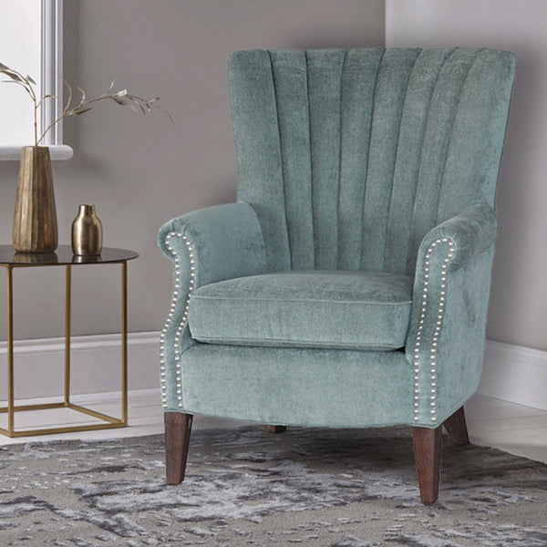 Wingback Armchair - Teal Blue