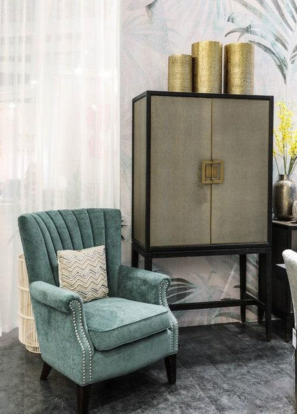 Wingback Armchair - Teal Blue