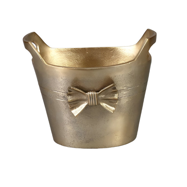 Champagne Bucket Gold Bow Oval