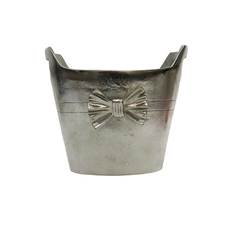 Champagne Bucket Silver Bow Oval