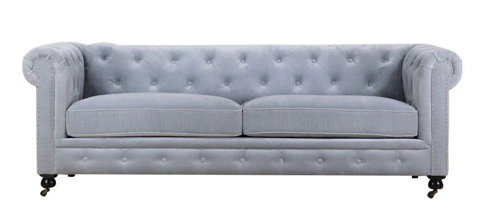 Chesterfield 3 Seater Sofa - Silver Grey