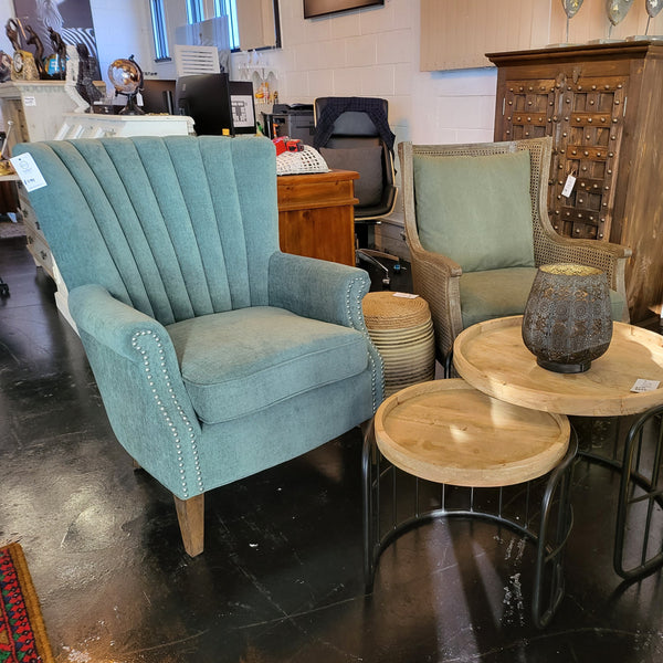 Wingback Armchair - Teal Blue