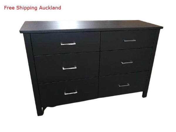 Tina 6 Drawer Lowboy Black