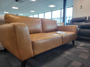 2.5 Seat Tan Leather Sofa