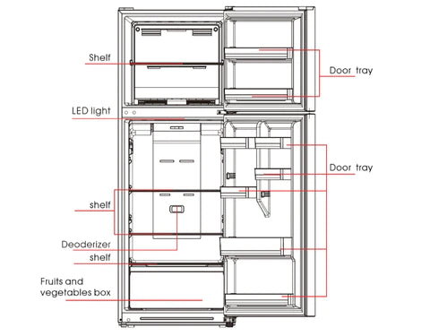 Midea 320L Top Mount Fridge Freezer MDRT437MTF02AP