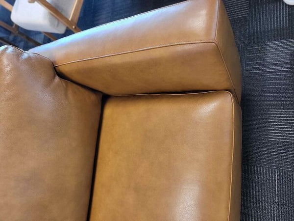 2.5 Seat Tan Leather Sofa