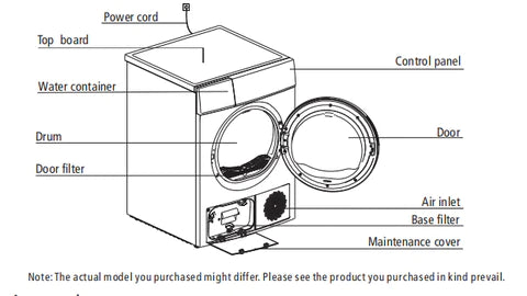 Midea 8KG Heat Pump Tumble dryer MDC80-CH03/B06E-AU(7)-P2