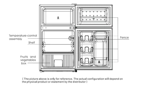 Midea 87L Bar Fridge and Freezer MDRT134FGF09AP